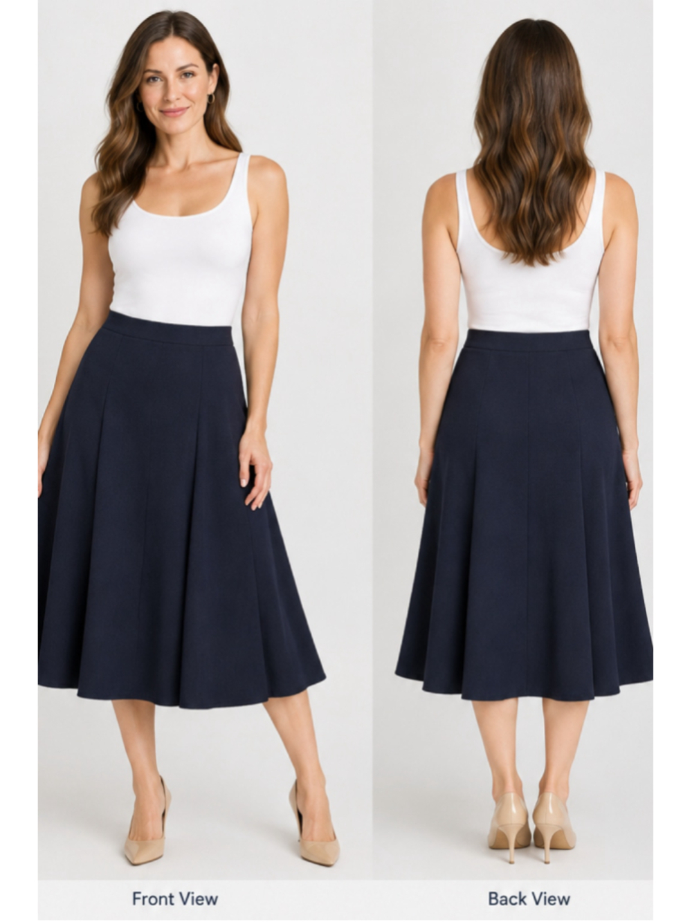 Laura Plus Black womans SZ 22 Pleated A-Line Midi Skirt Workwear Plus 2025